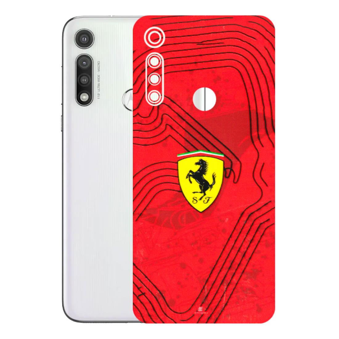 Motorola Phone Skins (All Models) - Red Ferrari Logo Stylish - 3D Embossed Finish (L-238) Motorola Moto G Fast