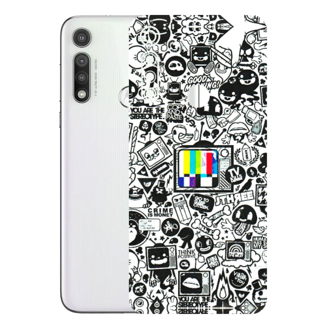 Motorola Phone Skins (All Models) - Doodles Positive Art - 3D Embossed Finish (L-263) Motorola Moto G Fast