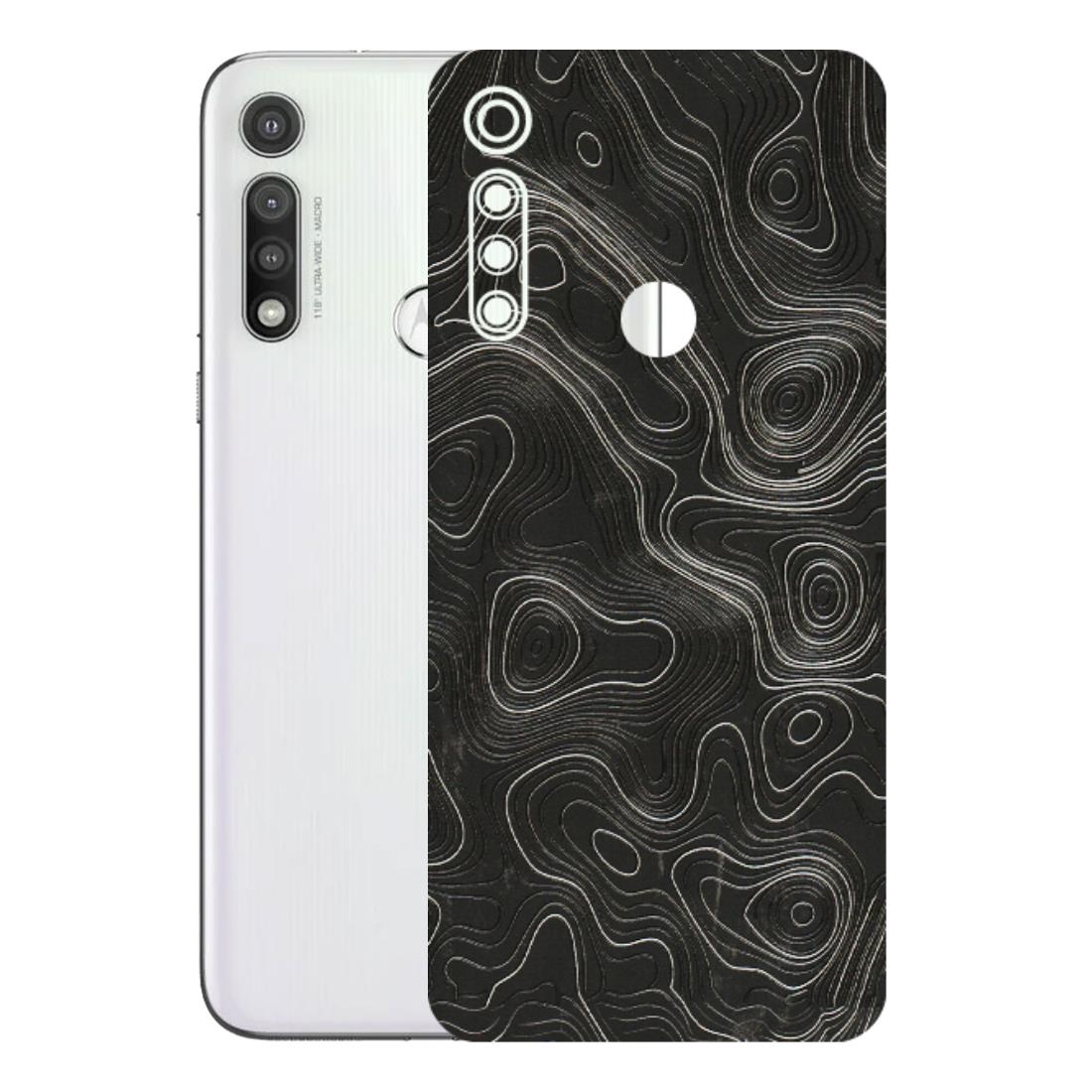 Motorola Phone Skins (All Models) - Abstract White Line Map - 3D Embossed Finish (L-269) Motorola Moto G Fast