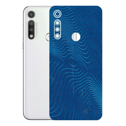 Motorola Phone Skins (All Models) - Abstract Blue Line Map - 3D Embossed Finish (L-272) Motorola Moto G Fast
