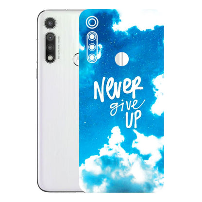 Motorola Phone Skins (All Models) - Never Give Up - 3D Embossed Finish (L-279) Motorola Moto G Fast