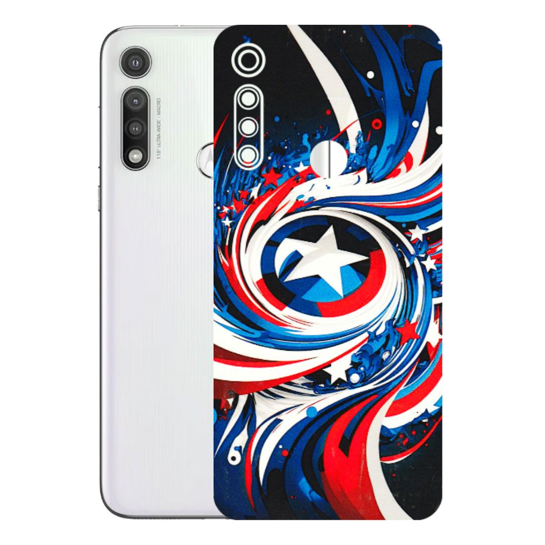 Motorola Phone Skins (All Models) - Captain America Logo - 3D Embossed Finish (L-307) Motorola Moto G Fast