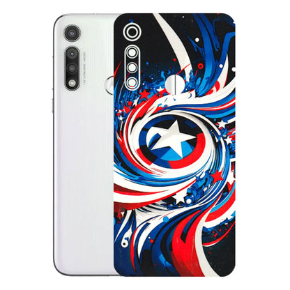Motorola Phone Skins (All Models) - Captain America Logo - 3D Embossed Finish (L-307) Motorola Moto G Fast