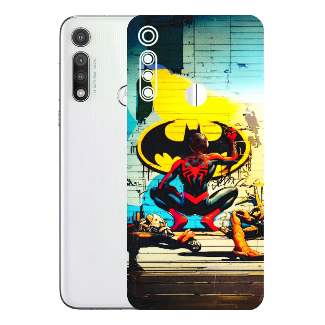 Motorola Phone Skins (All Models) - New Spiderman Bat Logo - 3D Embossed Finish (L-309) Motorola Moto G Fast