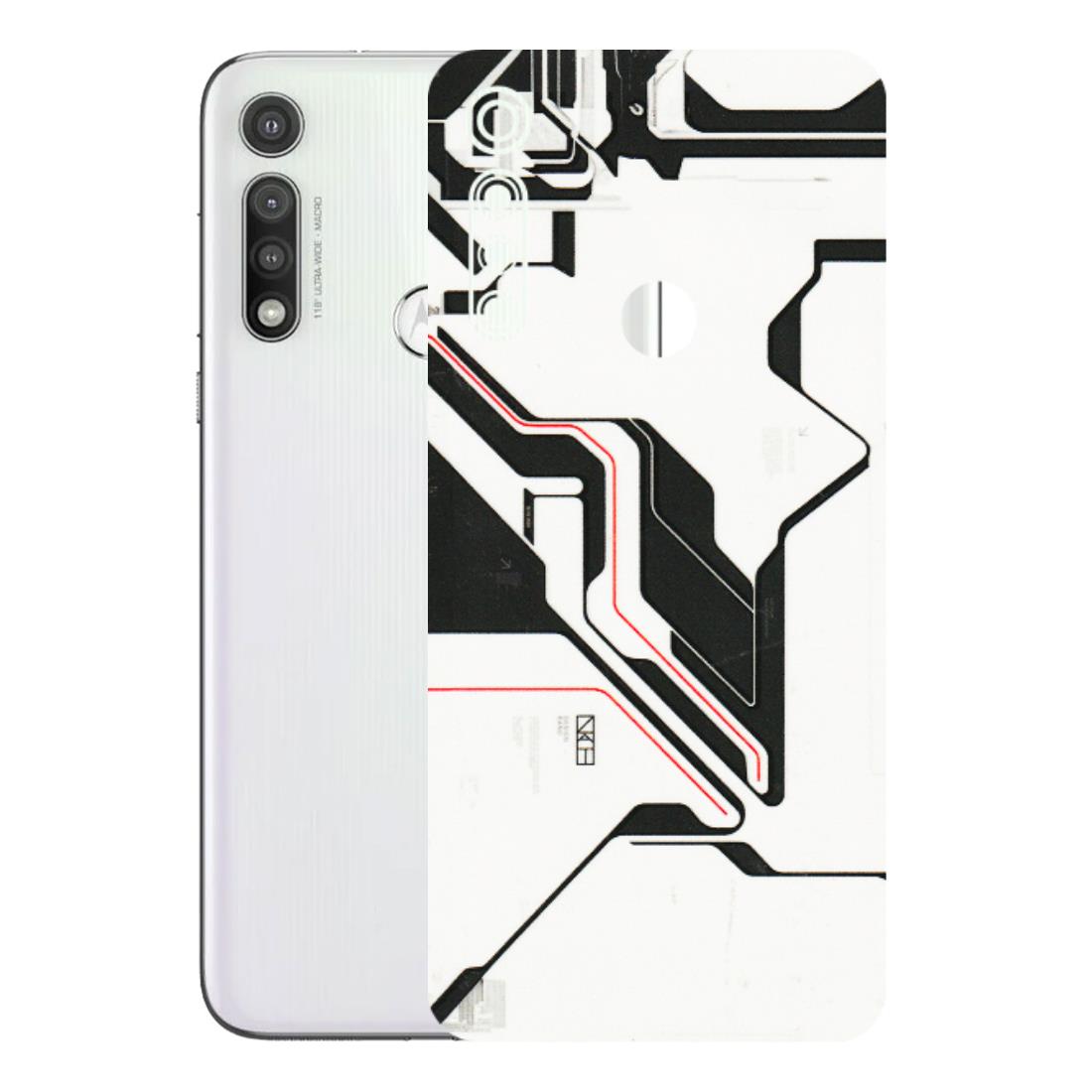 Motorola Phone Skins (All Models) - White Techy Logo - 3D Embossed Finish (L-312) Motorola Moto G Fast