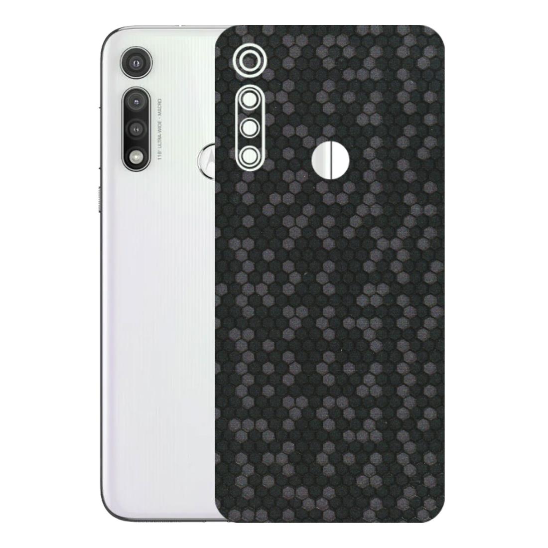 Motorola Phone Skins (All Models) - Black Grey Honeycomb Sober - 3D Embossed Finish (L-85) Motorola Moto G Fast