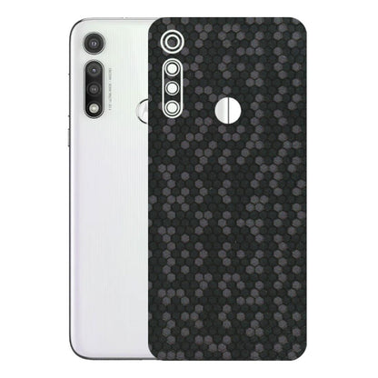 Motorola Phone Skins (All Models) - Black Grey Honeycomb Sober - 3D Embossed Finish (L-85) Motorola Moto G Fast