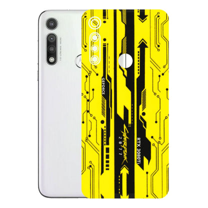Motorola Phone Skins (All Models) - Yellow Cyberpunk - 3D Embossed Finish (L-93) Motorola Moto G Fast