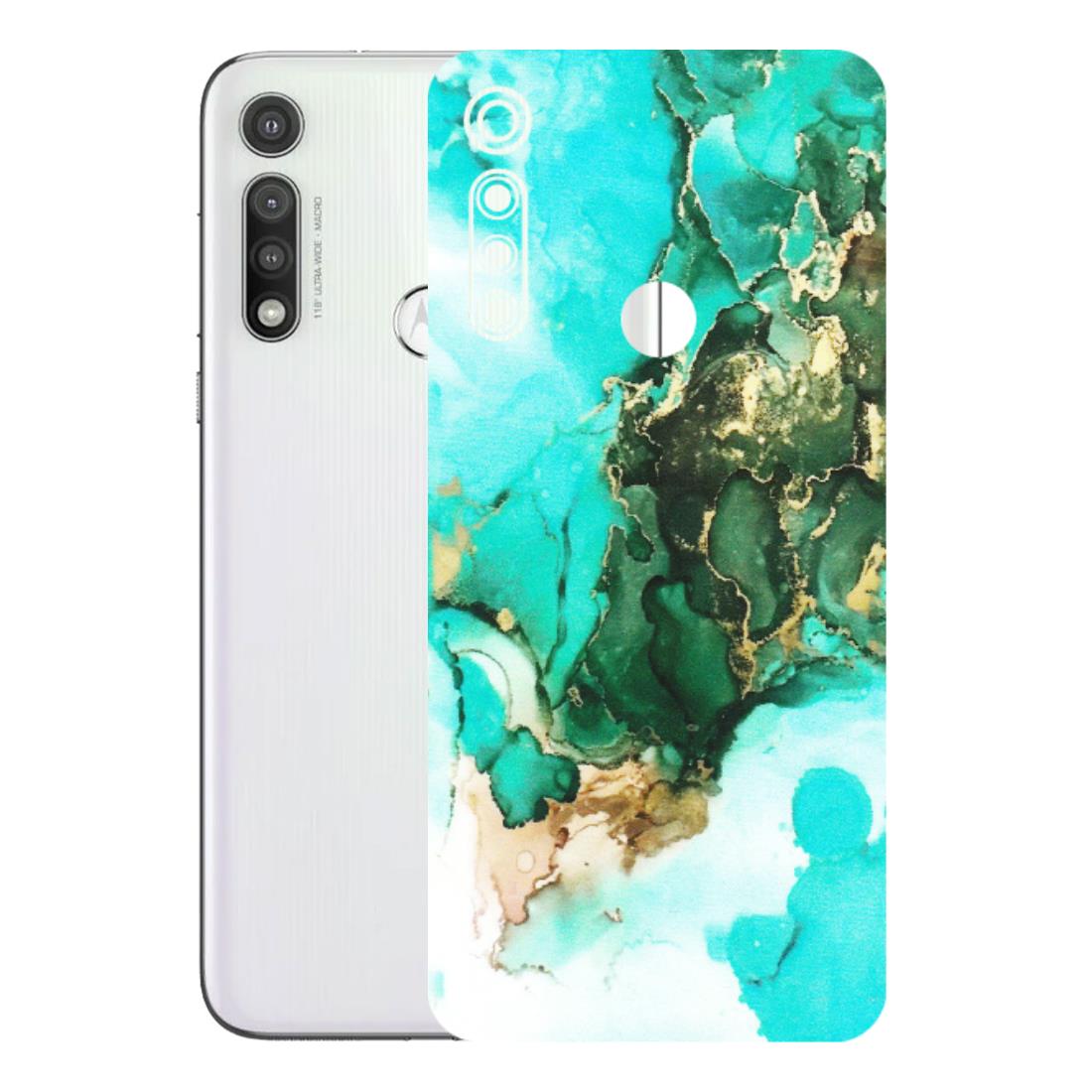 Motorola Phone Skins (All Models) - The Blue Gold Marble - Matte Finish (M-124) Motorola Moto G Fast