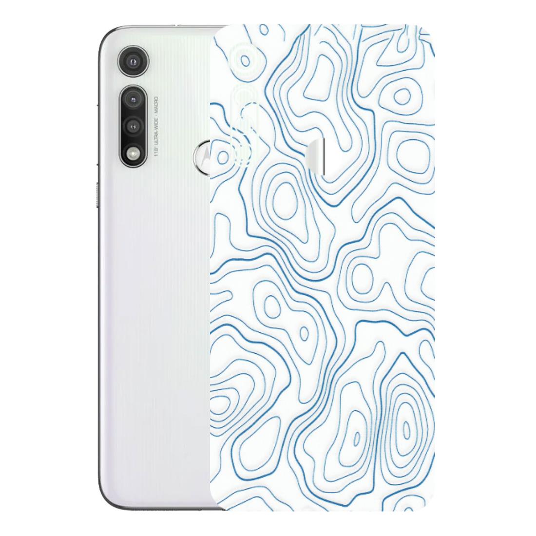 Motorola Phone Skins (All Models) - Blue And White Swirls - Matte Finish (M-139) Motorola Moto G Fast