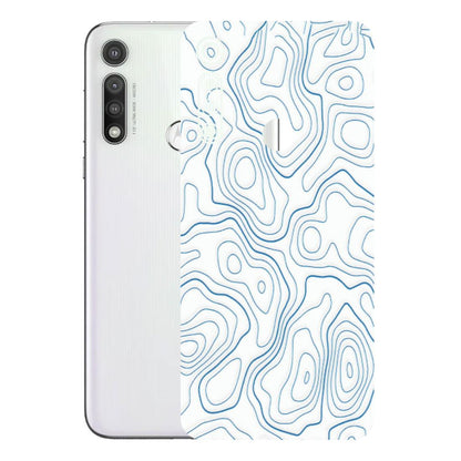 Motorola Phone Skins (All Models) - Blue And White Swirls - Matte Finish (M-139) Motorola Moto G Fast