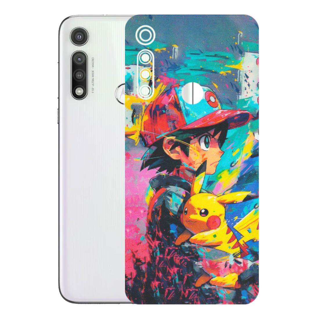 Motorola Phone Skins (All Models) - Ash & Pikachu - Matte Finish (M-26) Motorola Moto G Fast