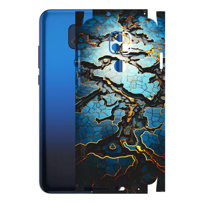 Motorola Phone Skins (All Models) - Blue Gold Abstract - 3D Embossed Finish (L-11) Motorola Moto G Play