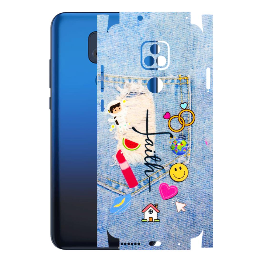 Motorola Phone Skins (All Models) - Denim Jeans Pocket - 3D Embossed Finish (L-134) Motorola Moto G Play