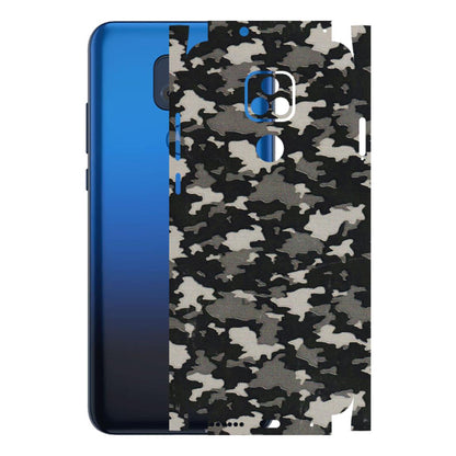 Motorola Phone Skins (All Models) - Black/Grey Camoflaunge - 3D Embossed Finish (L-142) Motorola Moto G Play
