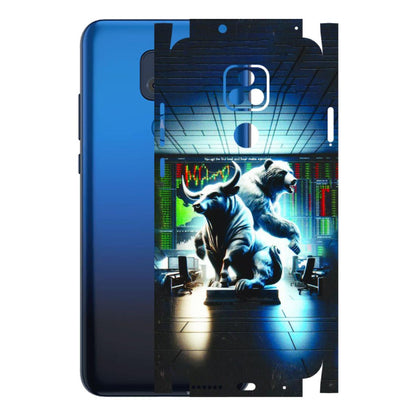 Motorola Phone Skins (All Models) - Stock Market Sensex Bear vs Bulls - 3D Embossed Finish (L-15) Motorola Moto G Play
