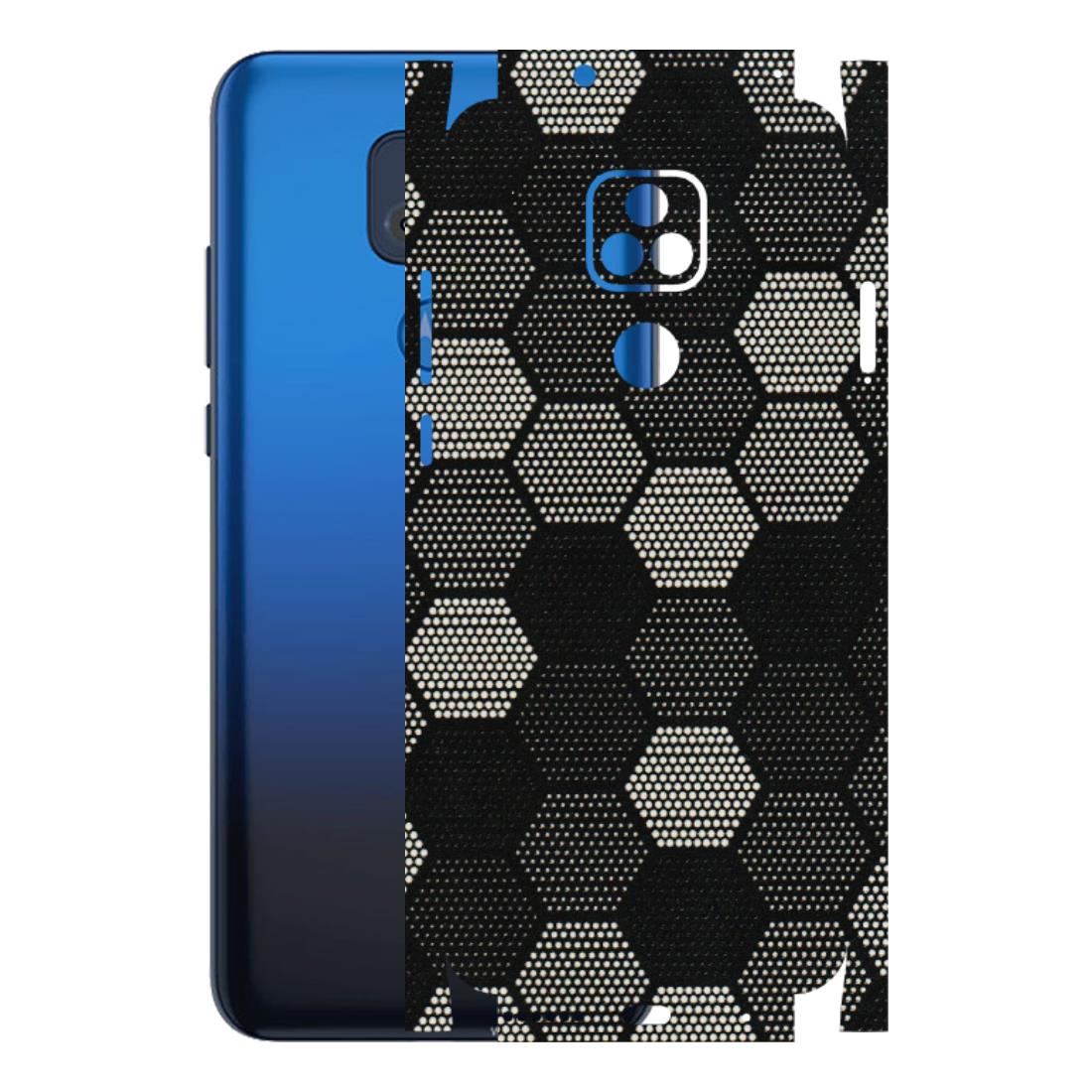 Motorola Phone Skins (All Models) - Black & White Dotted Honeycomb Texture - 3D Embossed Finish (L-202) Motorola Moto G Play