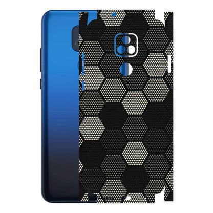 Motorola Phone Skins (All Models) - Black & White Dotted Honeycomb Texture - 3D Embossed Finish (L-202) Motorola Moto G Play