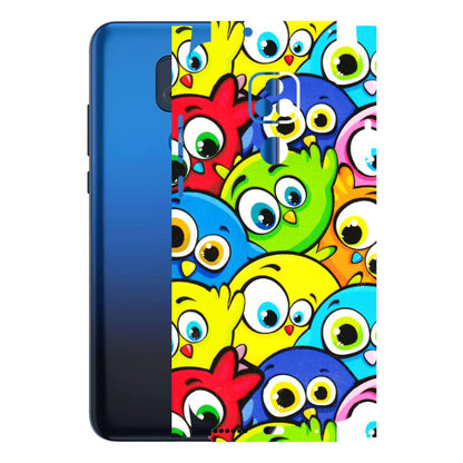 Motorola Phone Skins (All Models) - Cute Fluffy Birds - 3D Embossed Finish (L-213) Motorola Moto G Play