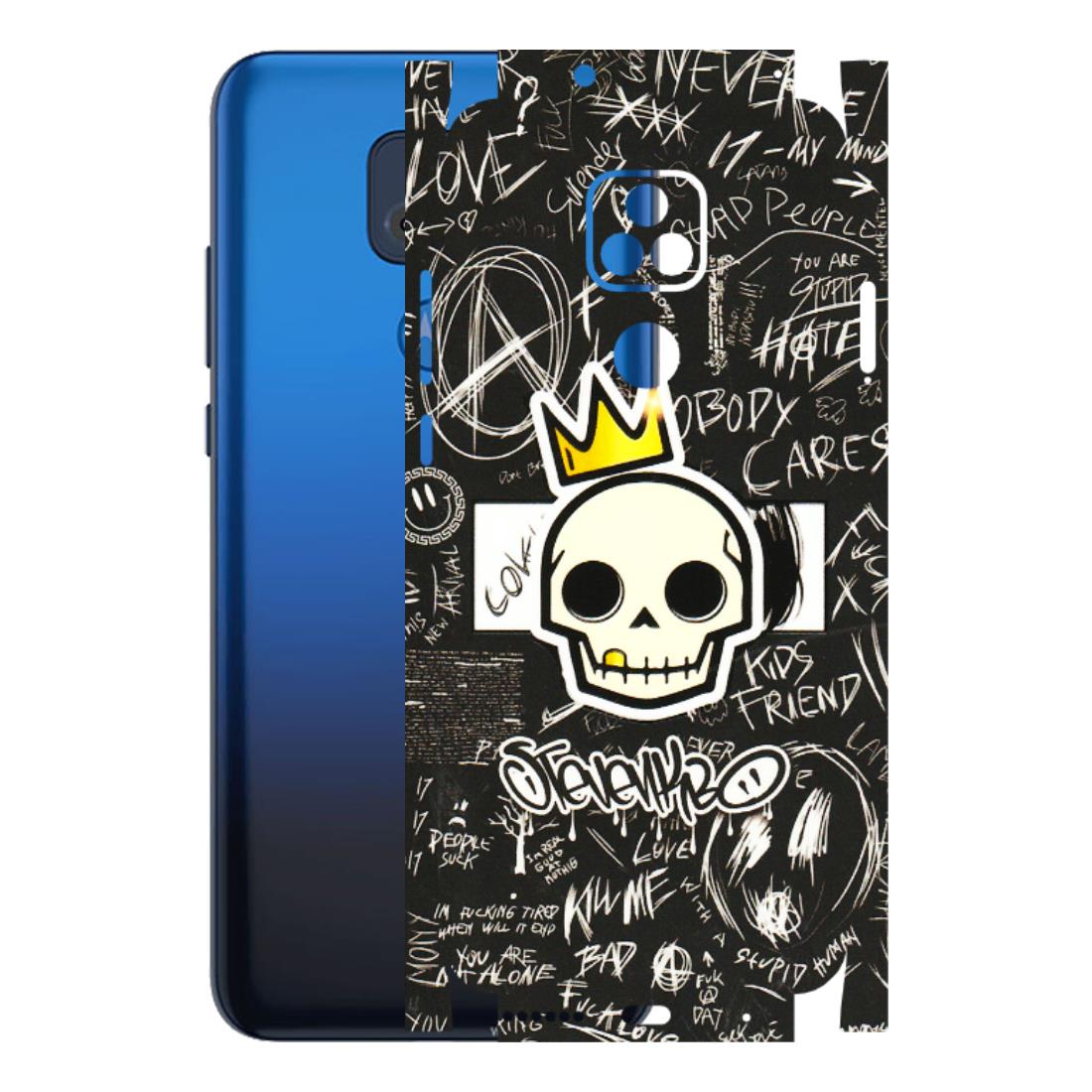 Motorola Phone Skins (All Models) - Funny Skull Black Chalk Grafitti - 3D Embossed Finish (L-22) Motorola Moto G Play