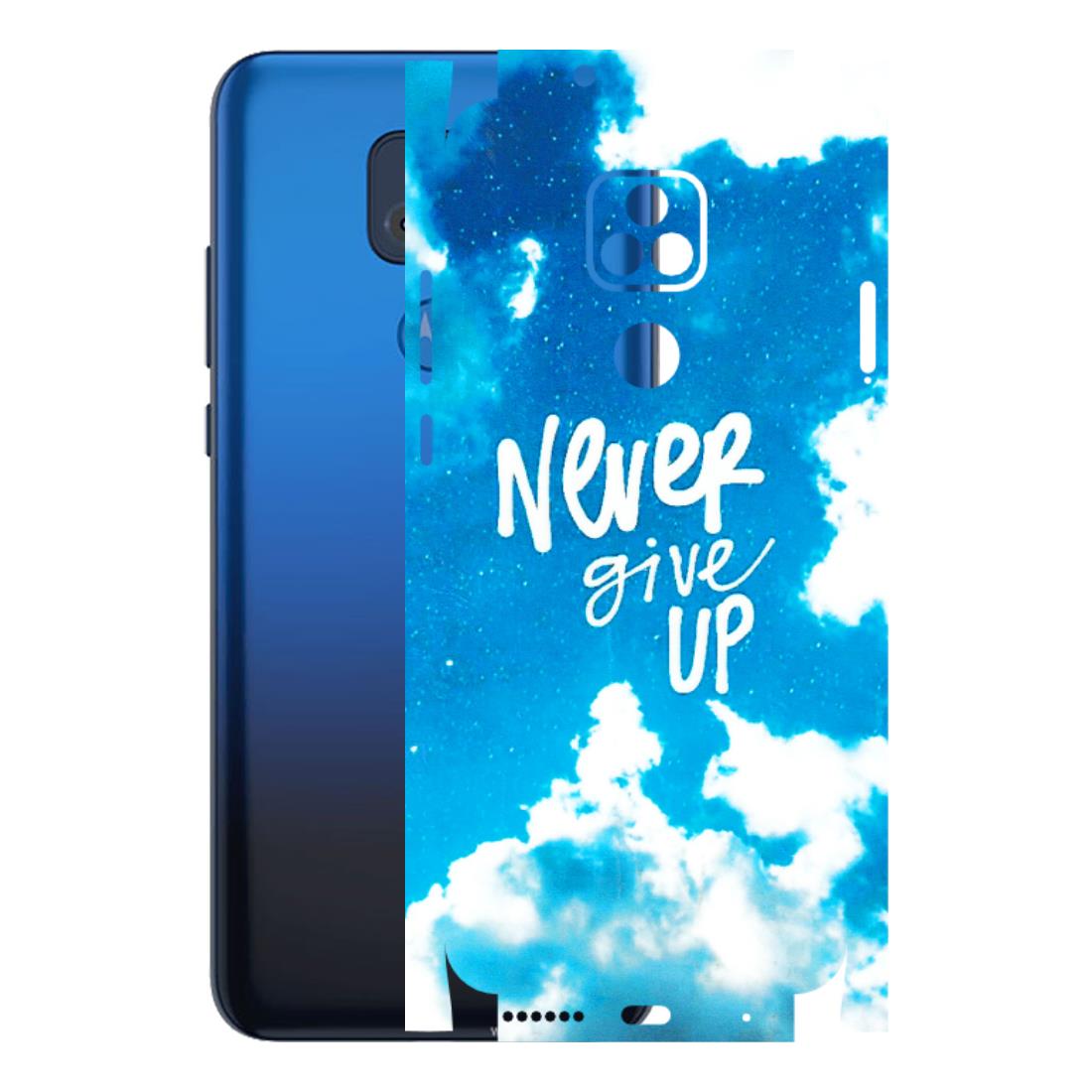 Motorola Phone Skins (All Models) - Never Give Up - 3D Embossed Finish (L-279) Motorola Moto G Play