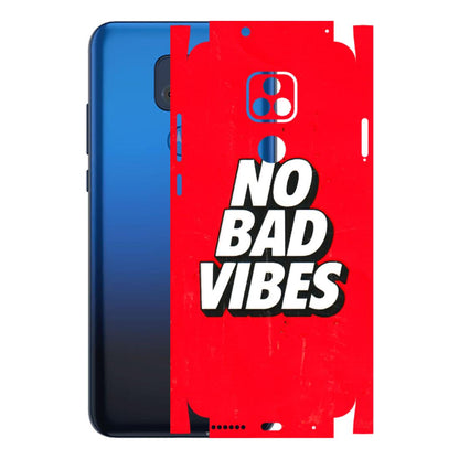 Motorola Phone Skins (All Models) - No Bad Vibes - 3D Embossed Finish (L-280) Motorola Moto G Play