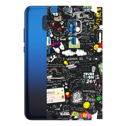 Motorola Phone Skins (All Models) - Black Creatives Doodles - 3D Embossed Finish (L-311) Motorola Moto G Play
