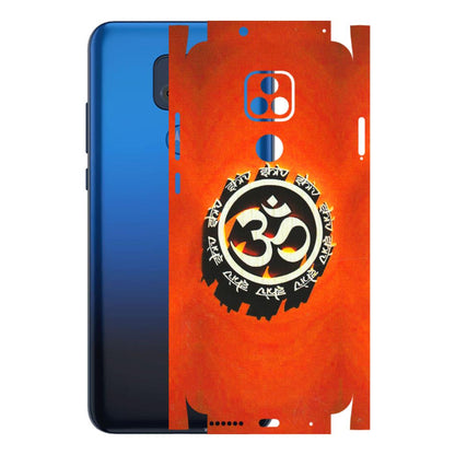 Motorola Phone Skins (All Models) - Aum Shiv Orange - 3D Embossed Finish (L-32) Motorola Moto G Play