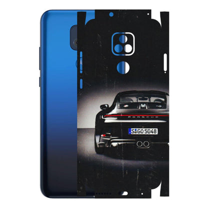Motorola Phone Skins (All Models) - New Black Porsche GT3 - 3D Embossed Finish (L-327) Motorola Moto G Play
