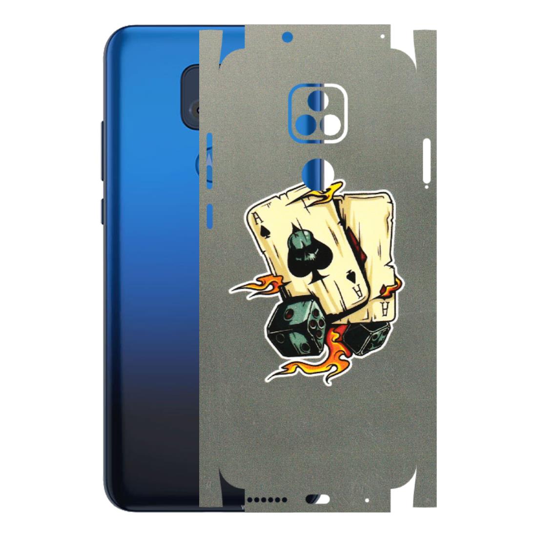 Motorola Phone Skins (All Models) - Grey Cards Of Ace - 3D Embossed Finish (L-77) Motorola Moto G Play