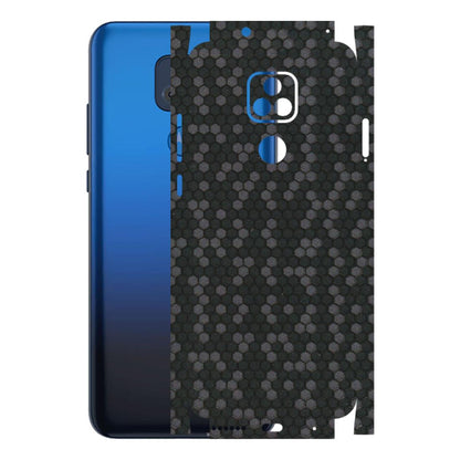 Motorola Phone Skins (All Models) - Black Grey Honeycomb Sober - 3D Embossed Finish (L-85) Motorola Moto G Play