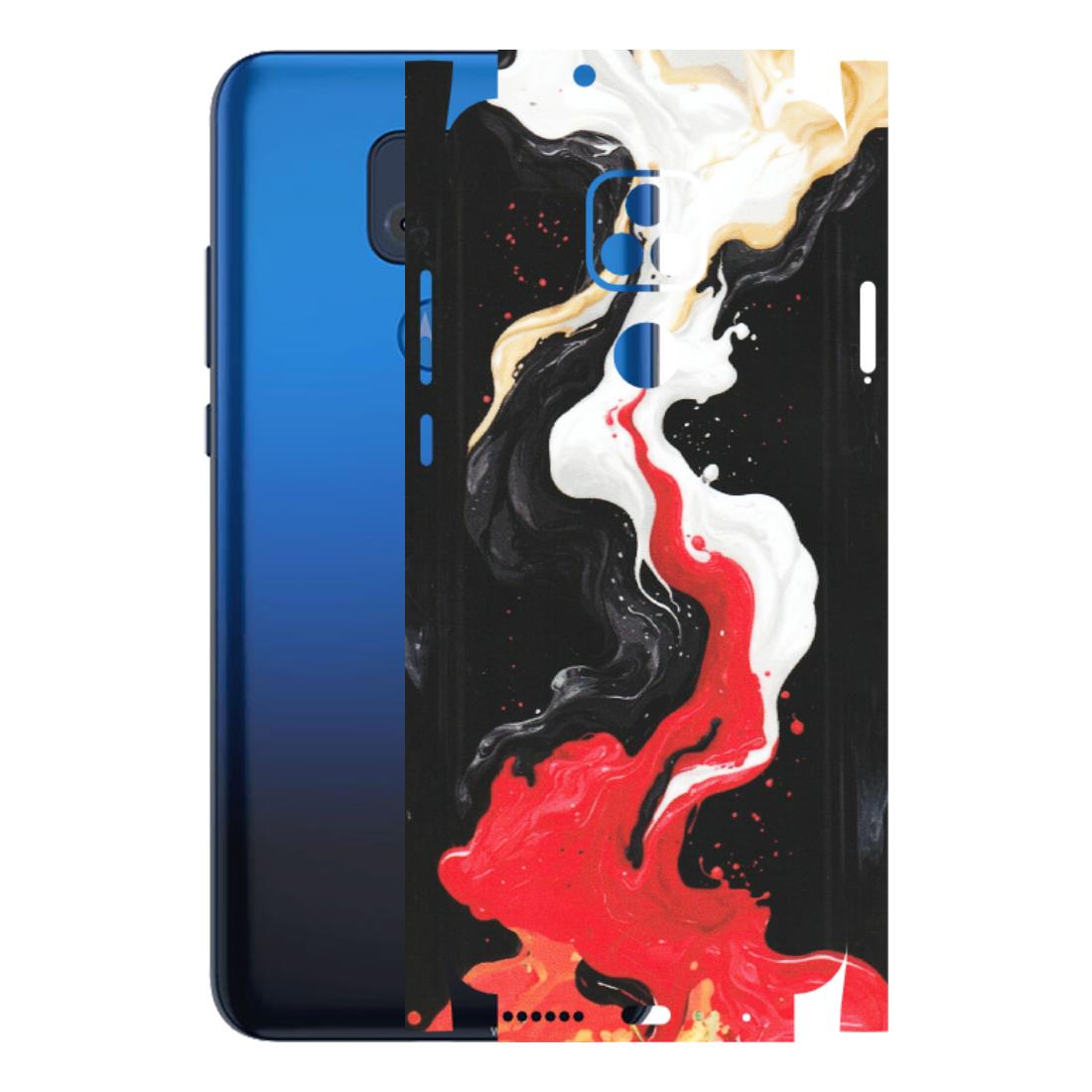 Motorola Phone Skins (All Models) - Black Red White Paint Splash Fusion - Matte Finish (M-56) Motorola Moto G Play