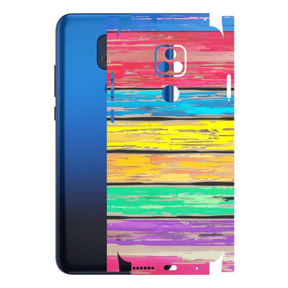 Motorola Phone Skins (All Models) - Multi Colour Wooden Wall - Matte Finish (M-96) Motorola Moto G Play