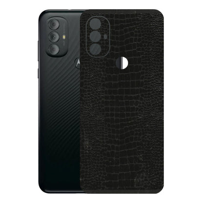 Motorola Phone Skins (All Models) - Snake Leather Black - 3D Embossed Finish (L-107) Motorola Moto G Power