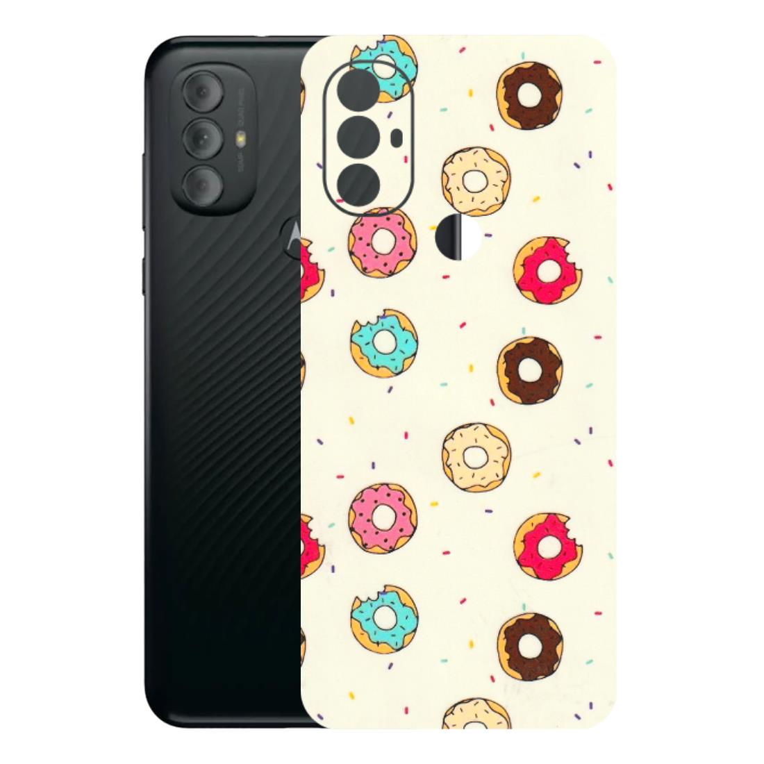 Motorola Phone Skins (All Models) - Mini Donuts Doodle Art - 3D Embossed Finish (L-122) Motorola Moto G Power