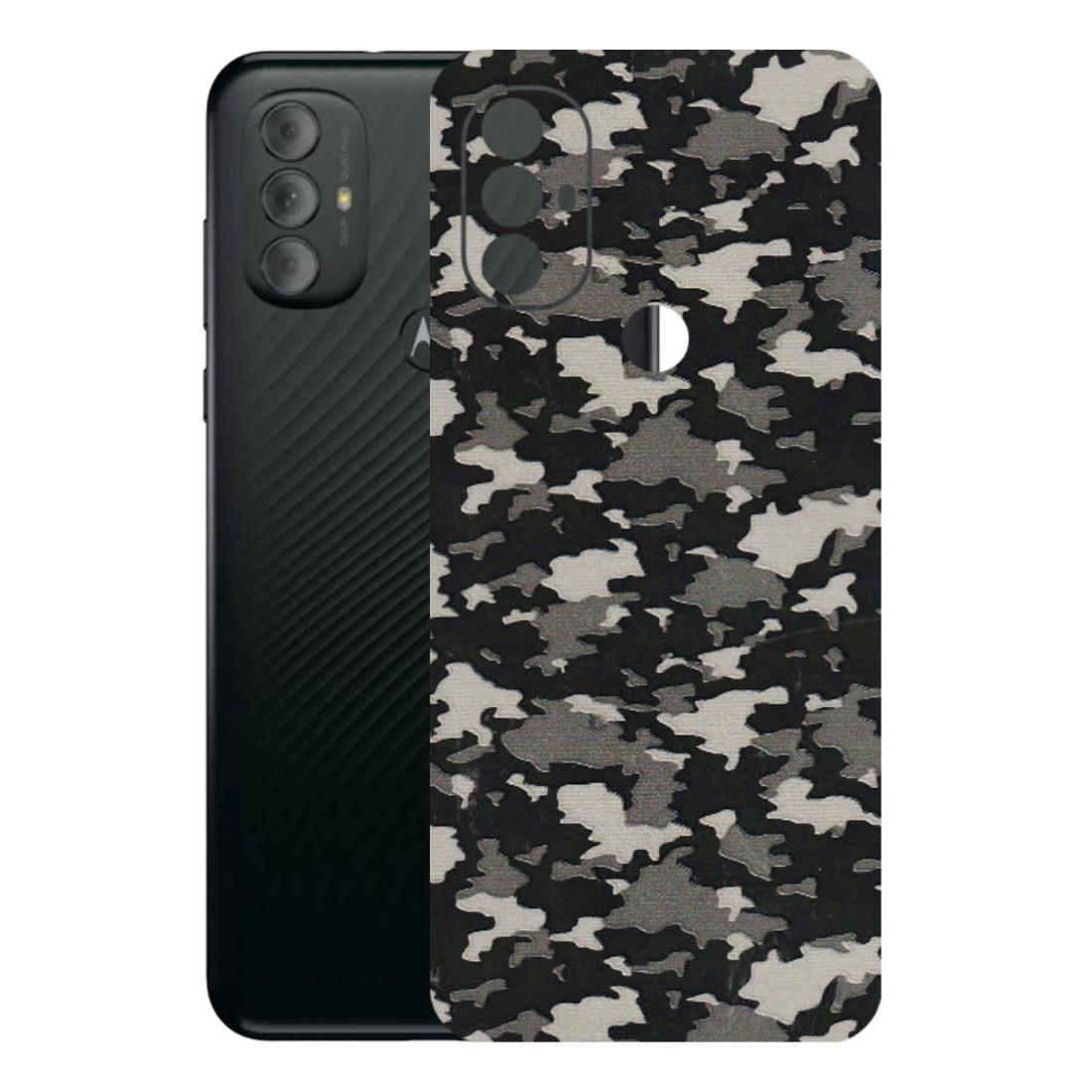 Motorola Phone Skins (All Models) - Black/Grey Camoflaunge - 3D Embossed Finish (L-142) Motorola Moto G Power