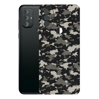 Motorola Phone Skins (All Models) - Black/Grey Camoflaunge - 3D Embossed Finish (L-142) Motorola Moto G Power