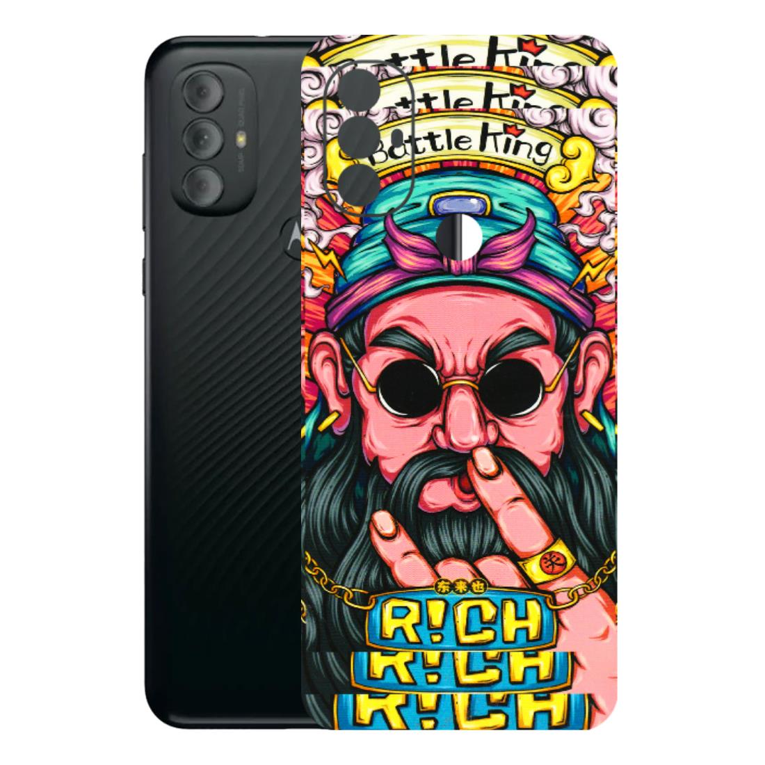Motorola Phone Skins (All Models) - Battle King Dude Face - 3D Embossed Finish (L-178) Motorola Moto G Power