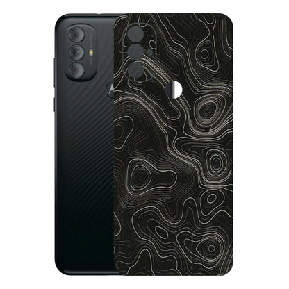 Motorola Phone Skins (All Models) - Black Swirl - 3D Embossed Finish (L-196) Motorola Moto G Power