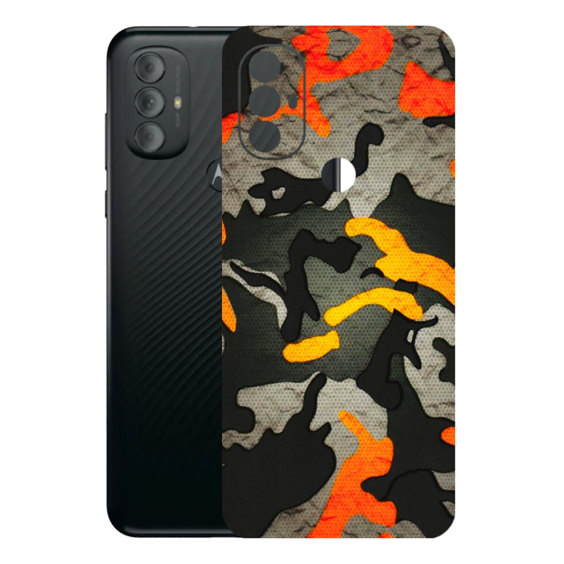 Motorola Phone Skins (All Models) - Orange Camouflage - 3D Embossed Finish (L-204) Motorola Moto G Power