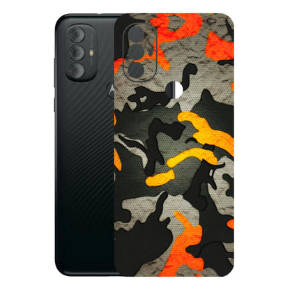 Motorola Phone Skins (All Models) - Orange Camouflage - 3D Embossed Finish (L-204) Motorola Moto G Power