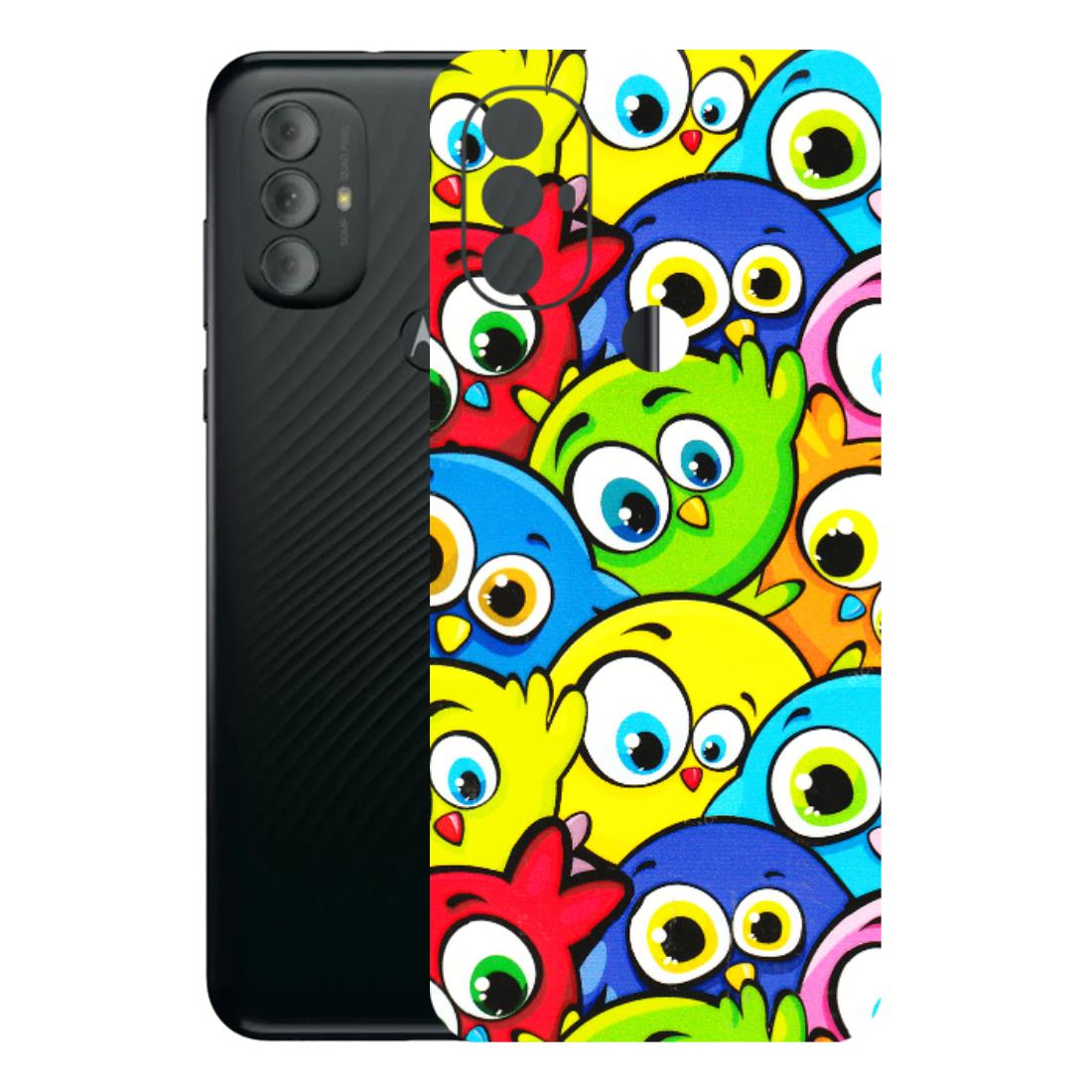 Motorola Phone Skins (All Models) - Cute Fluffy Birds - 3D Embossed Finish (L-213) Motorola Moto G Power