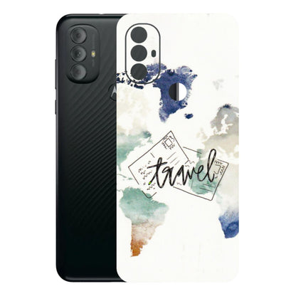 Motorola Phone Skins (All Models) - Travel The World - 3D Embossed Finish (L-232) Motorola Moto G Power