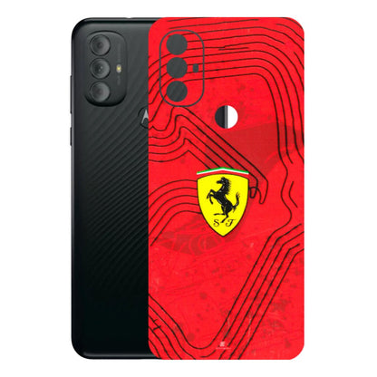 Motorola Phone Skins (All Models) - Red Ferrari Logo Stylish - 3D Embossed Finish (L-238) Motorola Moto G Power