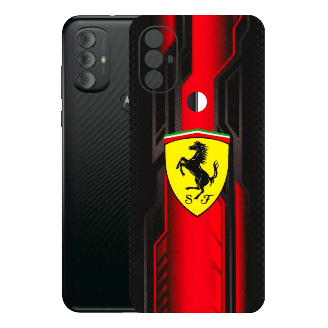Motorola Phone Skins (All Models) - Black Ferrari Logo - 3D Embossed Finish (L-253) Motorola Moto G Power