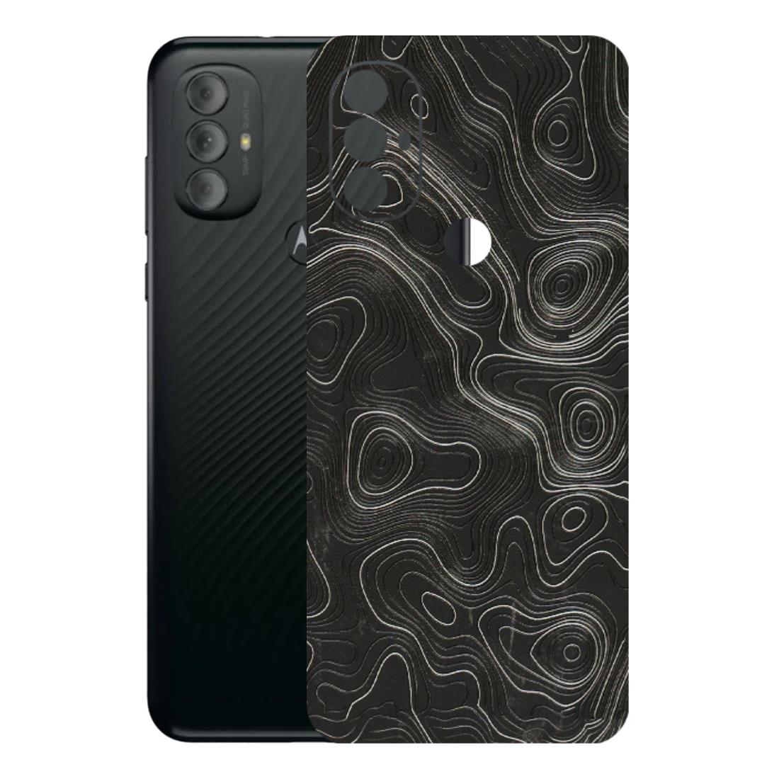 Motorola Phone Skins (All Models) - Abstract White Line Map - 3D Embossed Finish (L-269) Motorola Moto G Power