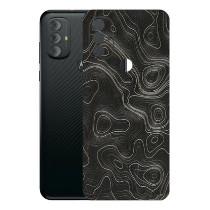 Motorola Phone Skins (All Models) - Abstract White Line Map - 3D Embossed Finish (L-269) Motorola Moto G Power