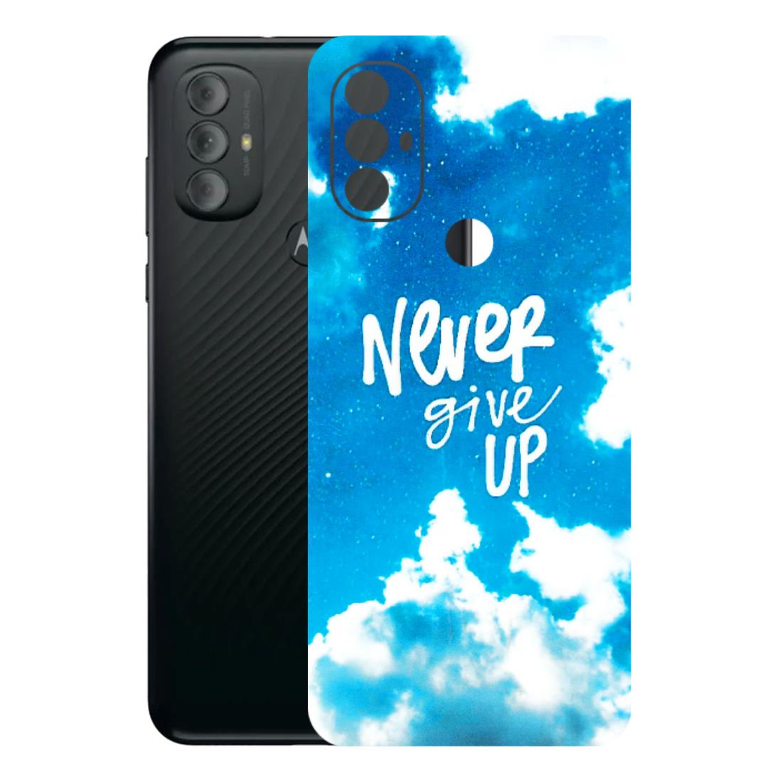 Motorola Phone Skins (All Models) - Never Give Up - 3D Embossed Finish (L-279) Motorola Moto G Power