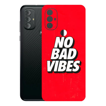 Motorola Phone Skins (All Models) - No Bad Vibes - 3D Embossed Finish (L-280) Motorola Moto G Power