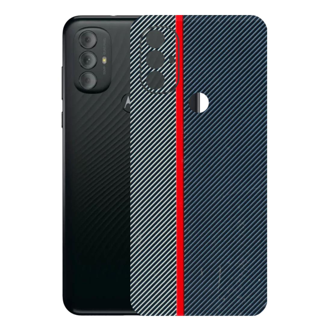 Motorola Phone Skins (All Models) - Blue Sober Lines - 3D Embossed Finish (L-305) Motorola Moto G Power